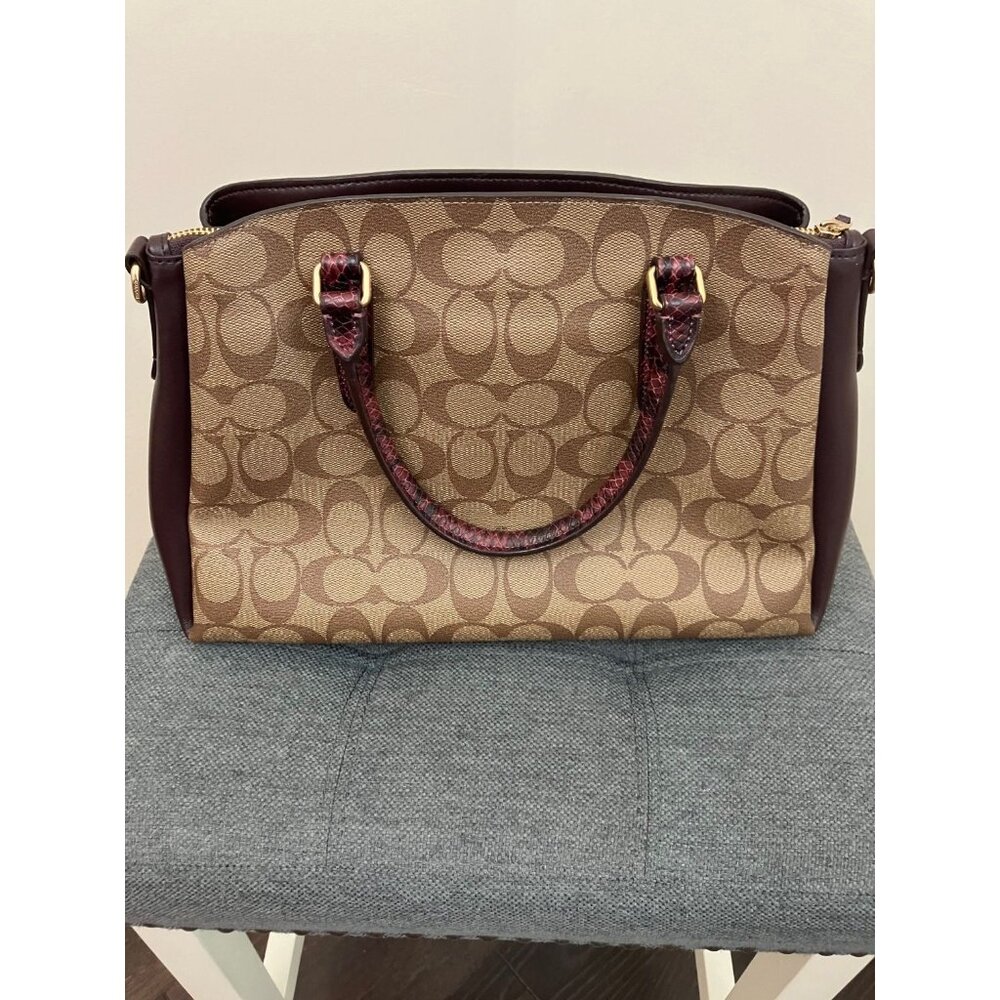 Coach Brown Tan Multisection Handbag - Picture 2 of 4